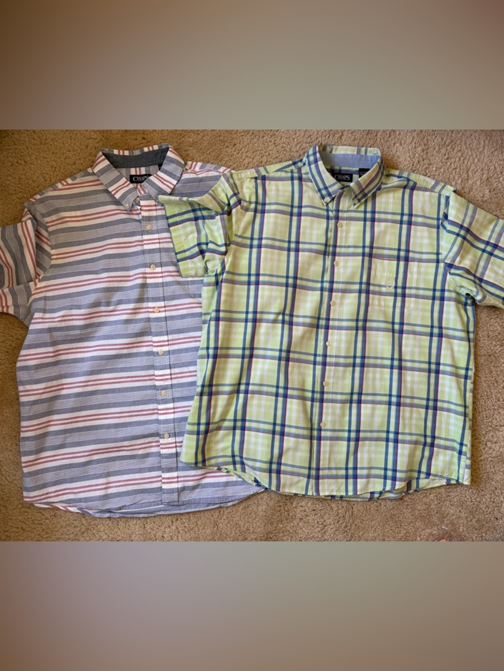 Chaps Men’s Short Sleeve Button-Down Shirt Bundle (2) Size XXL